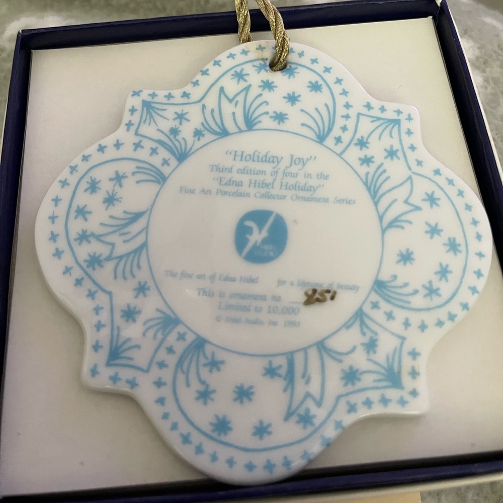 Edna Hibel Christmas Ornament - Picture 3 of 3